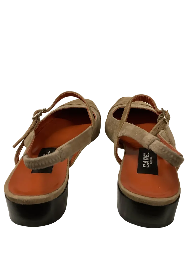 carel paris Shoe Size 8 Tan Oceano Slingbacks