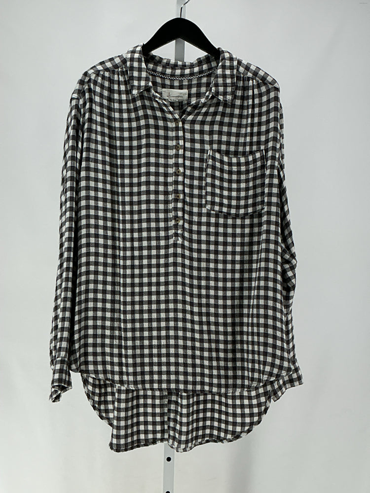 by anthropologie Size XL Gray & White Shirt