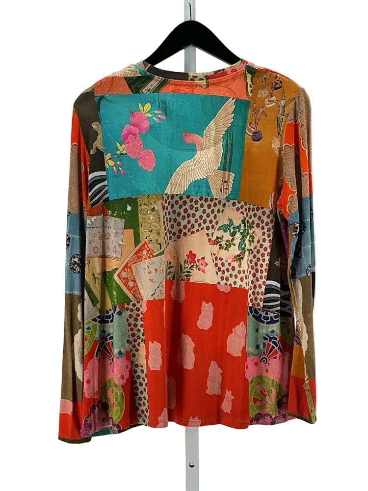 Johnny Was Size S Tan Multi Shirt