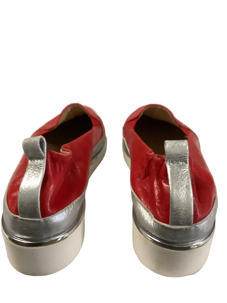Ron White Shoe Size 8.5 Red & Silver Nelleca Sneakers