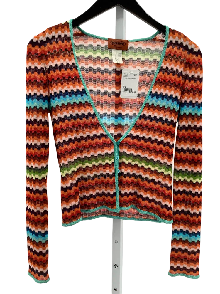 Missoni Size XS Orange Multi Cardigan