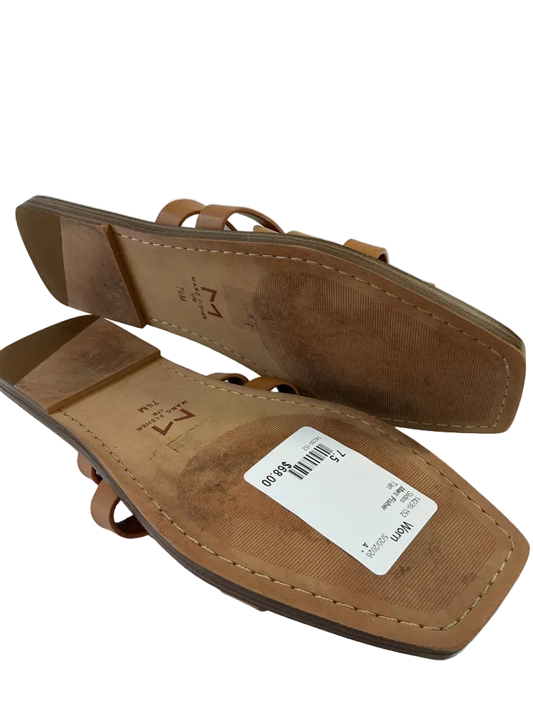 Marc Fisher Shoe Size 7.5 Tan Slides