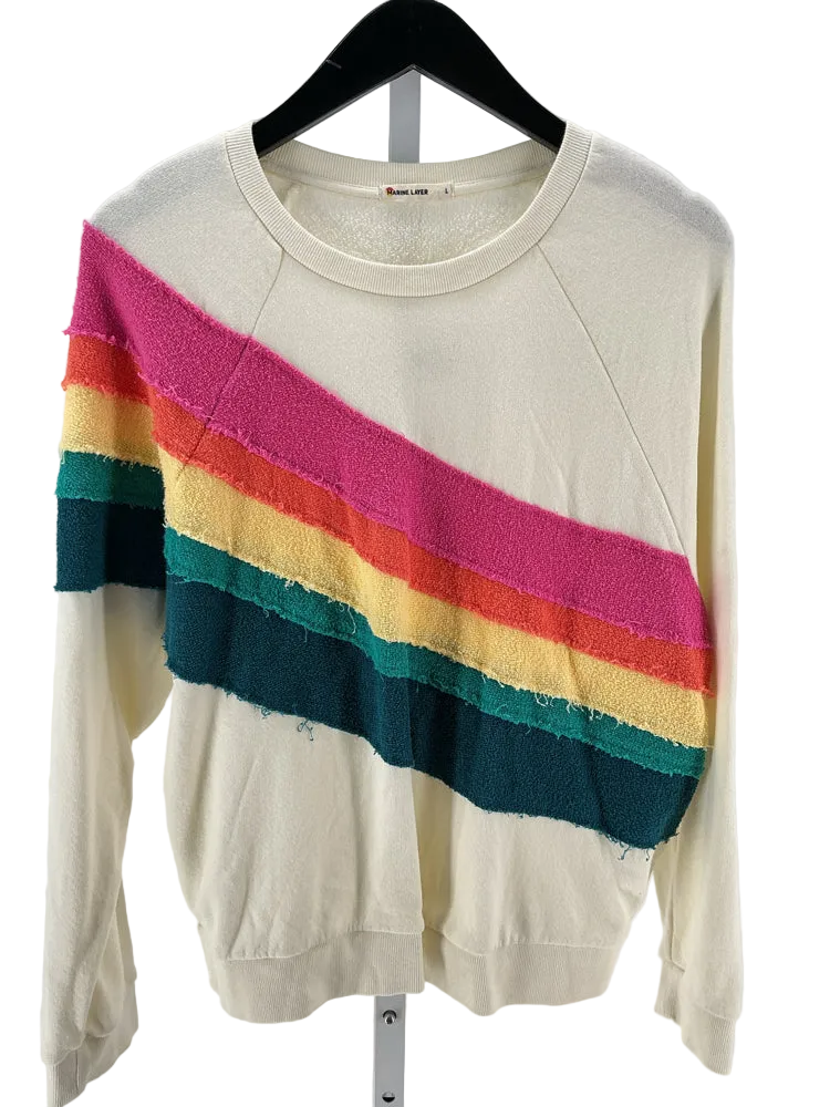 Marine Layer Size L White multi Sweatshirt