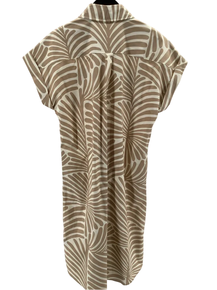 J.McLaughlin Size XS Tan & Cream Luciana Dress