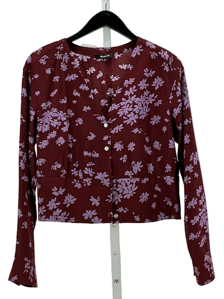Madewell Size M Burgundy & Purple Shirt