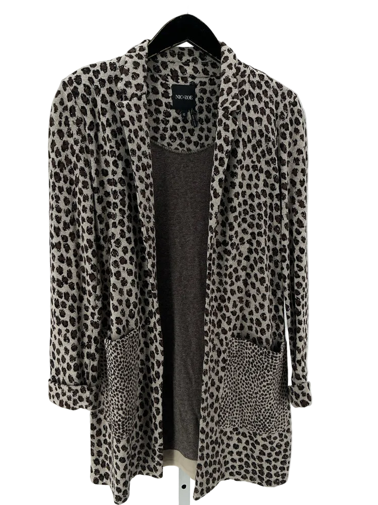 Nic & Zoe Size XS Tan & Brown Blazer