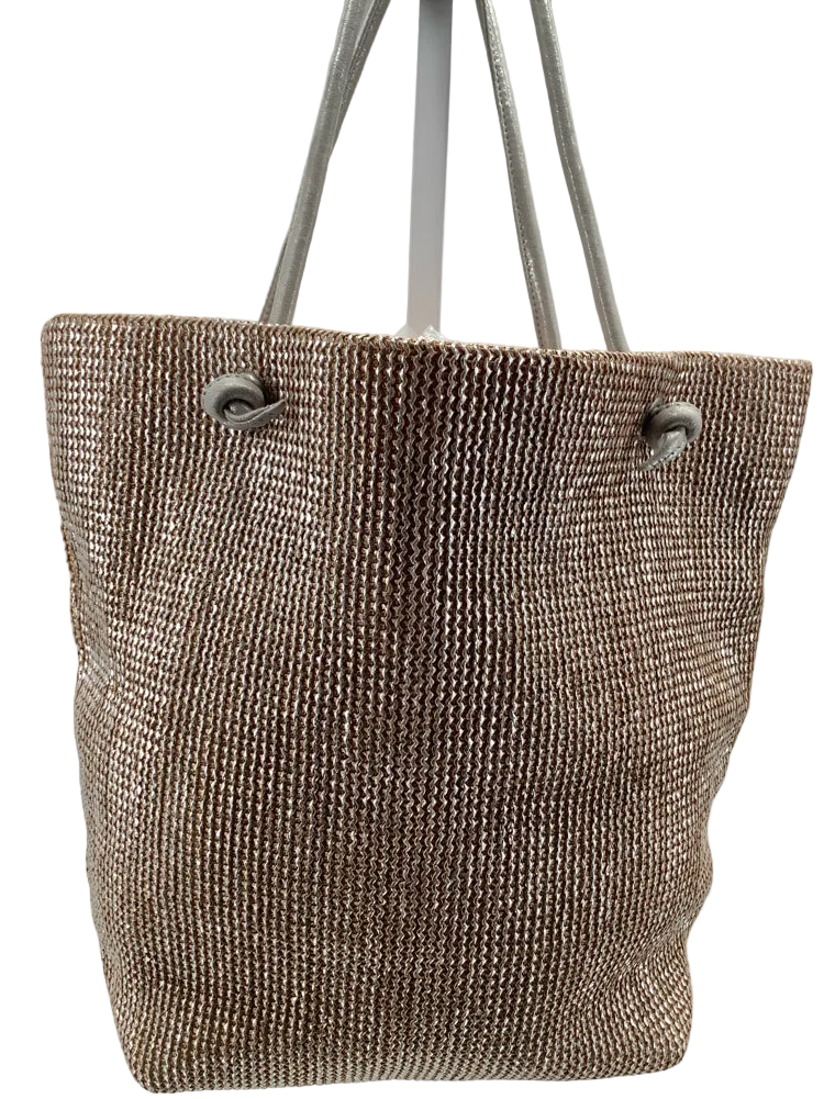 Monserat De Lucca Silver & Tan Tote